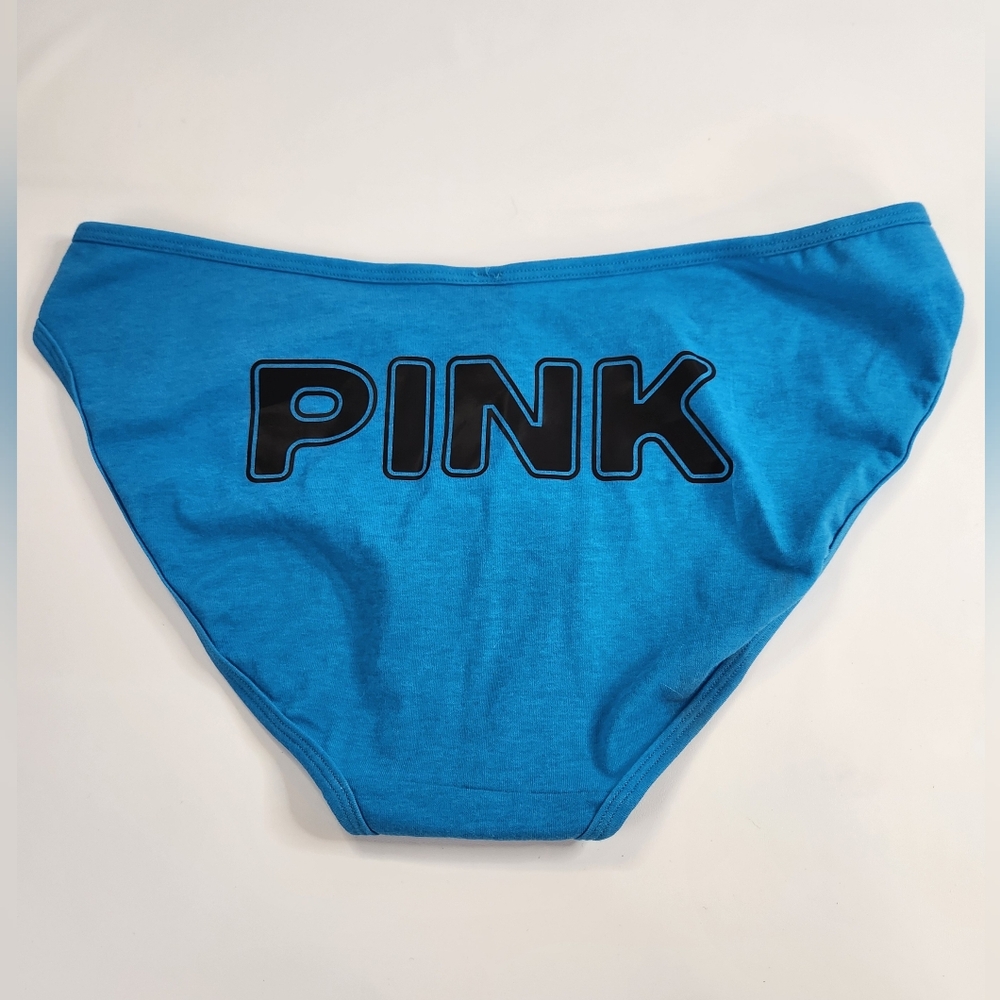 Victoria's Secret PINK Size XXL Blue LOGO Bikini Panties NWT